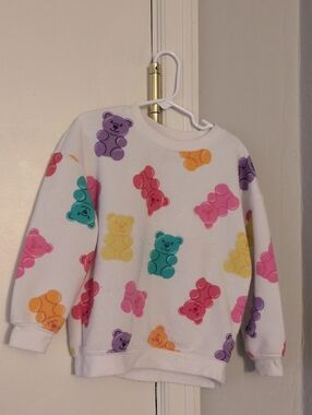 White Kids Gummy Bear Print Sweatshirt - Multicolor Bears